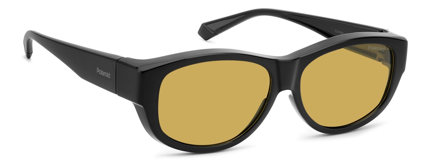 Sunglasses Polaroid Pld 9020/S 206710 71C MU color black yellow shape rectangle lenses yellow polarized