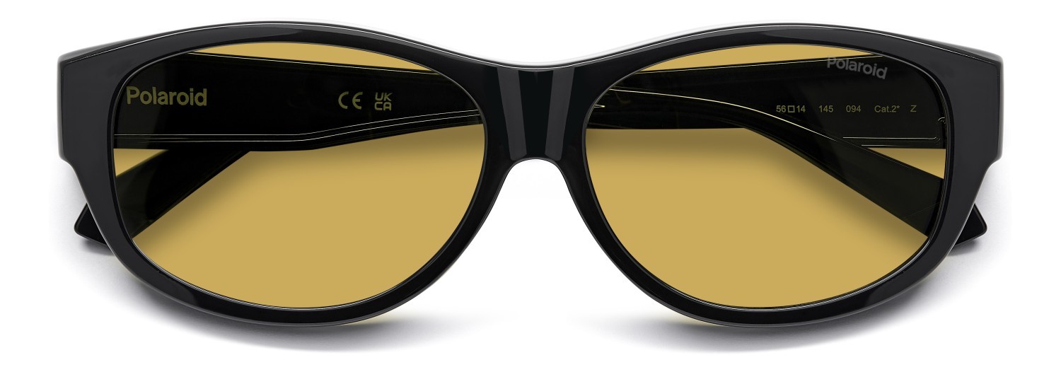 Sunglasses Polaroid Pld 9020/S 206710 71C MU color black yellow shape rectangle lenses yellow polarized