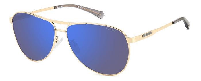 Sonnenbrillen Polaroid Pld 2160/G 206715 (J5G 5X) farbe gold form aviator gläser blue mirror polarized