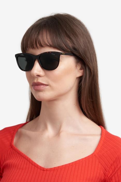 Sunglasses Polaroid Pld 4161/S 206729 (086 UC) color havana shape cat eye lenses green polarized