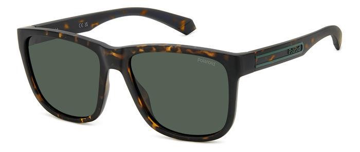 Sunglasses Polaroid Pld 2155/S 206733 (HGC UC) color matte brown havana shape square lenses green polarized