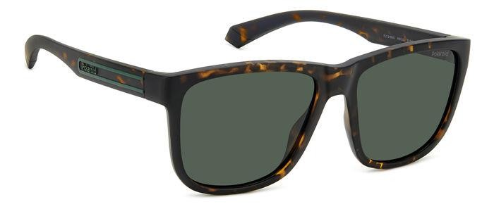 Sunglasses Polaroid Pld 2155/S 206733 (HGC UC) color matte brown havana shape square lenses green polarized
