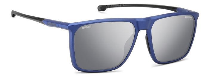 Sunglasses Carrera Ducati Carduc 034/S 206749 (TZQ T4) color blue metalized shape rectangle lenses silver mirror