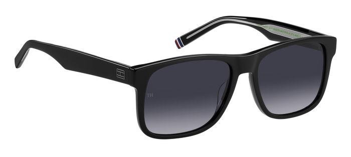Sonnenbrillen Tommy Hilfiger Th 2073/S 206751 (807 9O) farbe black form rechteckig gläser dark grey shaded