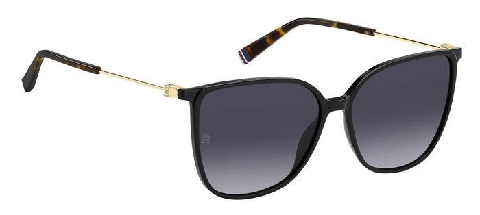 Sonnenbrillen Tommy Hilfiger Th 2095/S 206755 (807 9O) farbe black form cat-eye gläser dark grey shaded