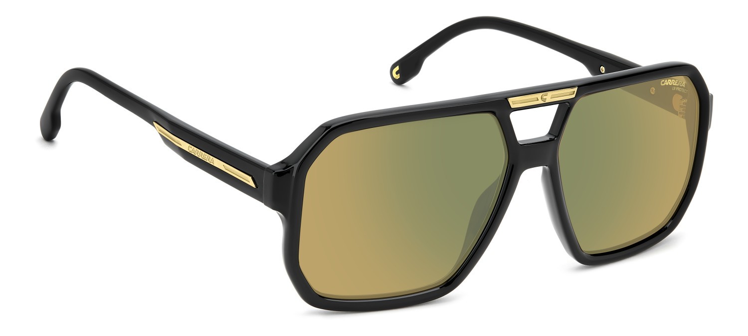 Sunglasses Carrera Victory C 01/S 206759 71C MJ color black yellow shape square lenses yellow green mirror