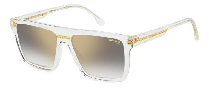 Occhiali da sole Carrera Victory C 03/S 206761 (900 FQ) colore crystal forma quadrato lenti grey shaded gold mirror