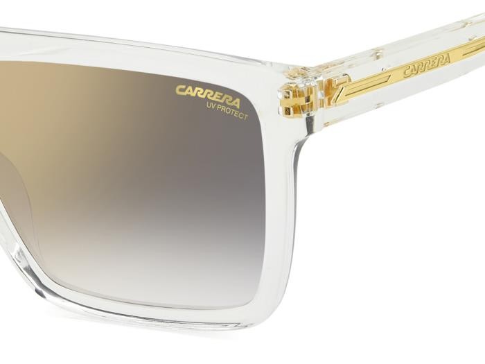 Occhiali da sole Carrera Victory C 03/S 206761 (900 FQ) colore crystal forma quadrato lenti grey shaded gold mirror