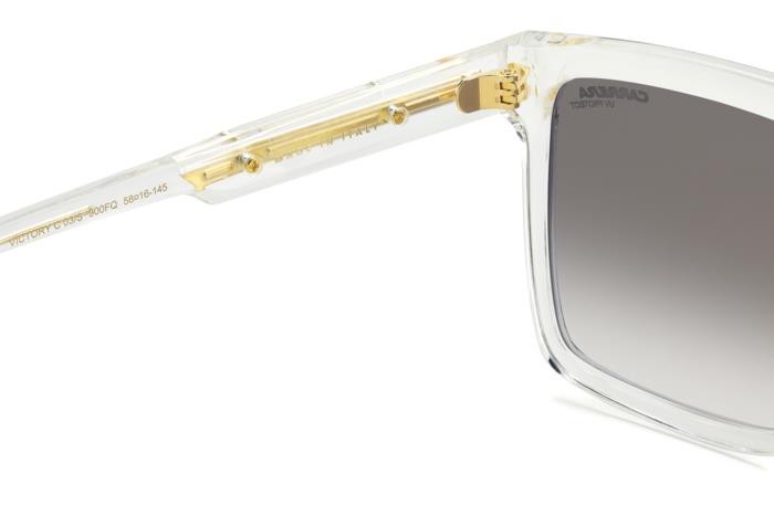 Occhiali da sole Carrera Victory C 03/S 206761 (900 FQ) colore crystal forma quadrato lenti grey shaded gold mirror