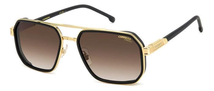 Occhiali da sole Carrera 1069/S 206762 (I46 86) colore matte black gold forma geometrico lenti black brown green antireflex