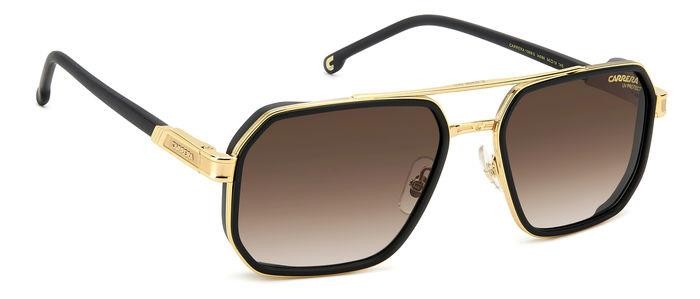 Occhiali da sole Carrera 1069/S 206762 (I46 86) colore matte black gold forma geometrico lenti black brown green antireflex