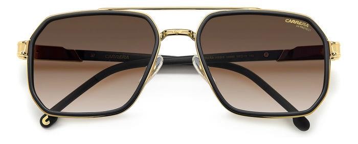 Occhiali da sole Carrera 1069/S 206762 (I46 86) colore matte black gold forma geometrico lenti black brown green antireflex