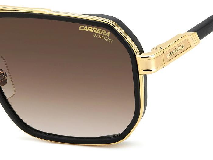 Occhiali da sole Carrera 1069/S 206762 (I46 86) colore matte black gold forma geometrico lenti black brown green antireflex