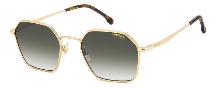 Sunglasses Carrera 334/S 206764 (AOZ 9K) color matte gold shape geometric lenses green shaded