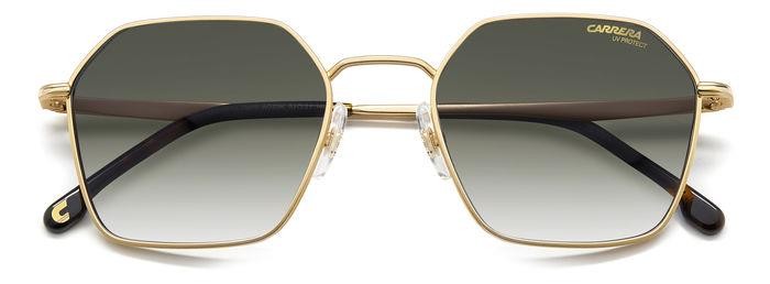 Sunglasses Carrera 334/S 206764 (AOZ 9K) color matte gold shape geometric lenses green shaded