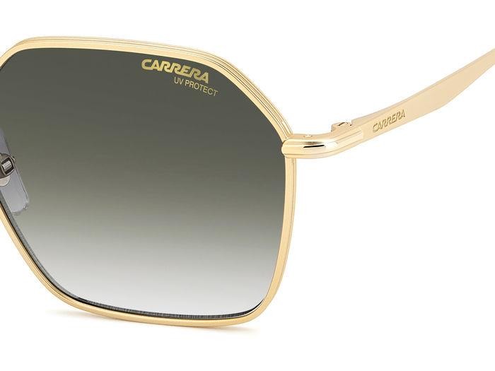 Sunglasses Carrera 334/S 206764 (AOZ 9K) color matte gold shape geometric lenses green shaded