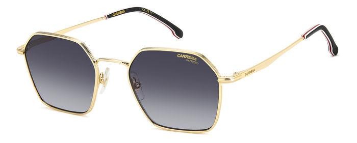 Occhiali da sole Carrera 334/S 206764 (J5G 9O) colore gold forma geometrico lenti dark grey shaded