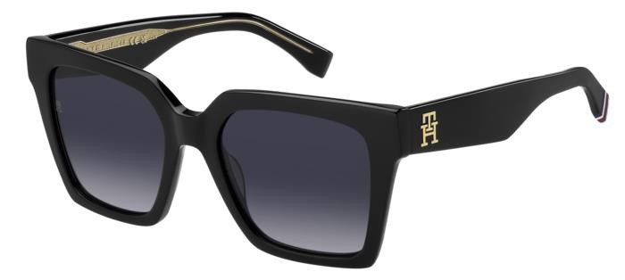 Occhiali da sole Tommy Hilfiger Th 2100/S 206771 (807 9O) colore black forma quadrato lenti dark grey shaded