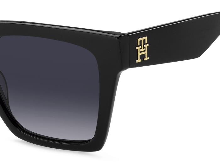 Occhiali da sole Tommy Hilfiger Th 2100/S 206771 (807 9O) colore black forma quadrato lenti dark grey shaded
