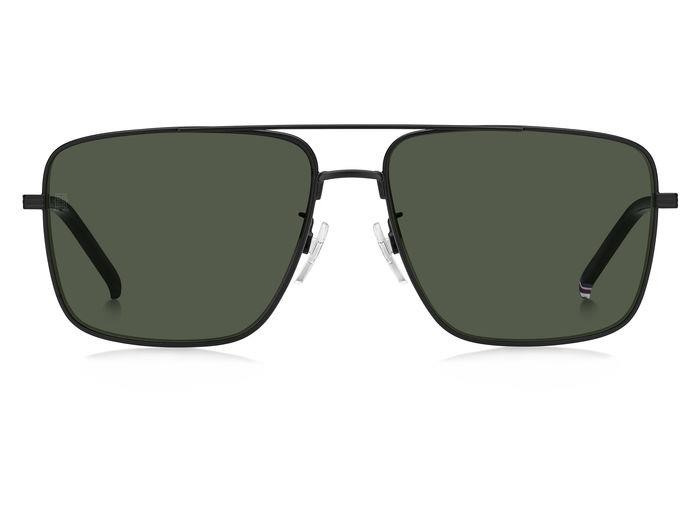 Sunglasses Tommy Hilfiger Th 2110/S 206773 (003 QT) color matte black shape navigator lenses green