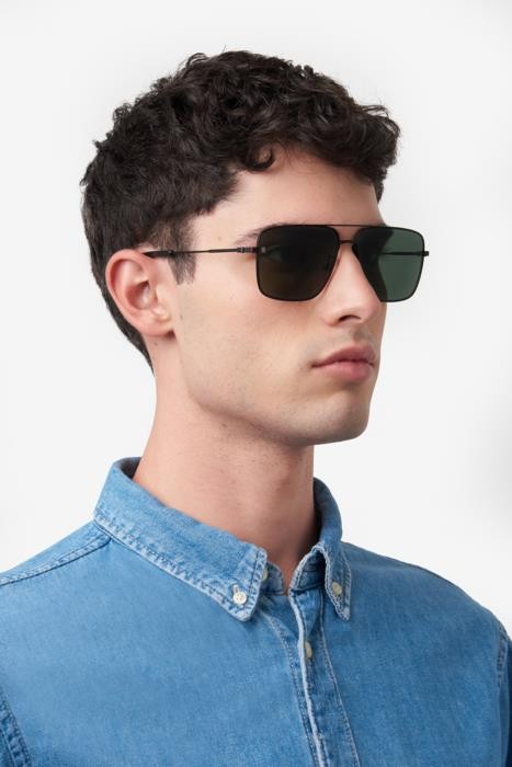 Sunglasses Tommy Hilfiger Th 2110/S 206773 (003 QT) color matte black shape navigator lenses green