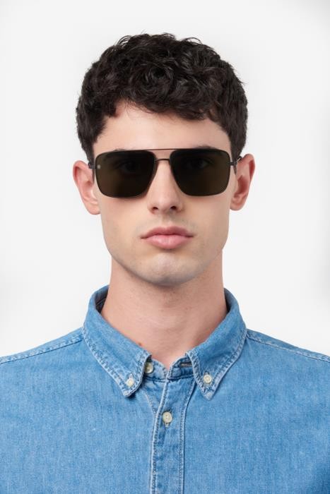 Sunglasses Tommy Hilfiger Th 2110/S 206773 (003 QT) color matte black shape navigator lenses green