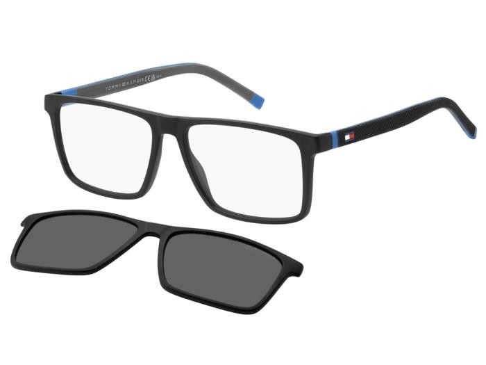 Occhiali da vista Tommy Hilfiger Th 2086/CS 206774 (003 M9) colore matte black forma rettangolare lenti grey polarized