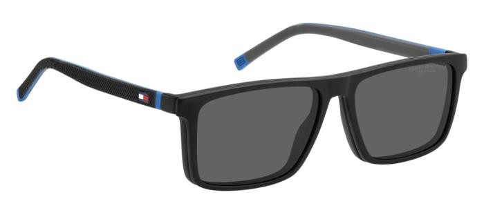 Occhiali da vista Tommy Hilfiger Th 2086/CS 206774 (003 M9) colore matte black forma rettangolare lenti grey polarized