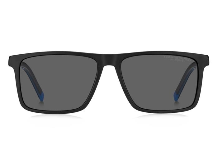 Occhiali da vista Tommy Hilfiger Th 2086/CS 206774 (003 M9) colore matte black forma rettangolare lenti grey polarized