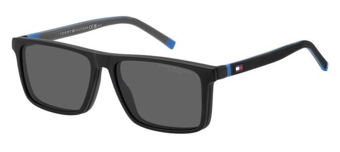 Occhiali da vista Tommy Hilfiger Th 2086/CS 206774 (003 M9) colore matte black forma rettangolare lenti grey polarized