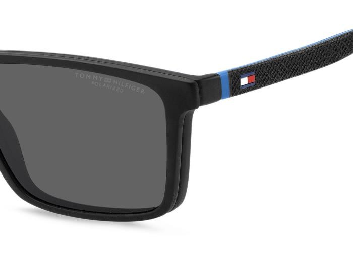 Occhiali da vista Tommy Hilfiger Th 2086/CS 206774 (003 M9) colore matte black forma rettangolare lenti grey polarized