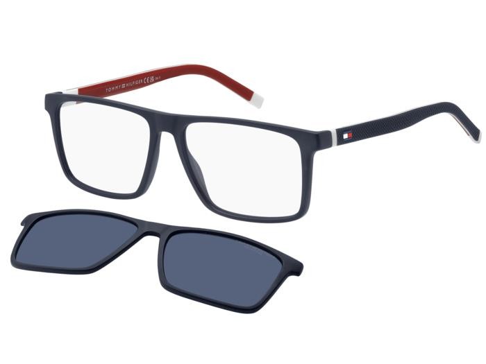 Occhiali da vista Tommy Hilfiger Th 2086/CS 206774 (FLL C3) colore matte blue forma rettangolare lenti blue polarized