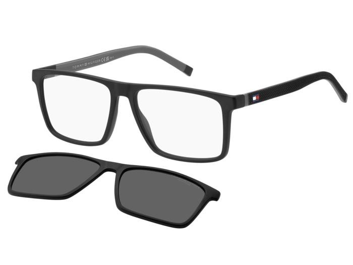 Occhiali da vista Tommy Hilfiger Th 2086/CS 206774 (O6W M9) colore matte black grey forma rettangolare lenti grey polarized