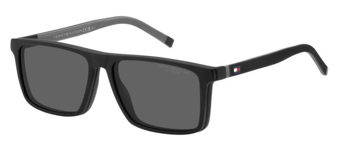 Occhiali da vista Tommy Hilfiger Th 2086/CS 206774 (O6W M9) colore matte black grey forma rettangolare lenti grey polarized