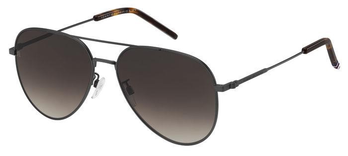 Sonnenbrillen Tommy Hilfiger Th 2111/G 206775 (SVK HA) farbe matte ruthenium black form aviator gläser brown shaded