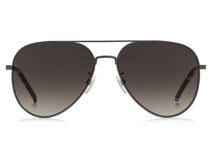 Sonnenbrillen Tommy Hilfiger Th 2111/G 206775 (SVK HA) farbe matte ruthenium black form aviator gläser brown shaded