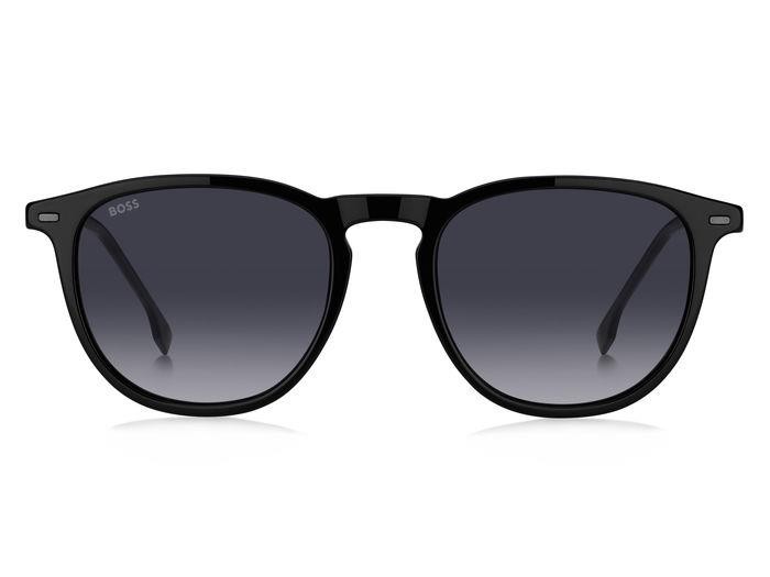 Sunglasses Hugo Boss 1639/S 206804 (ANS 9O) color black dark ruthenium shape pantos lenses dark grey shaded
