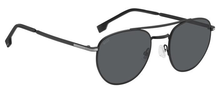 Sonnenbrillen Hugo Boss 1631/S 206808 (003 IR) farbe matte black form aviator gläser grey