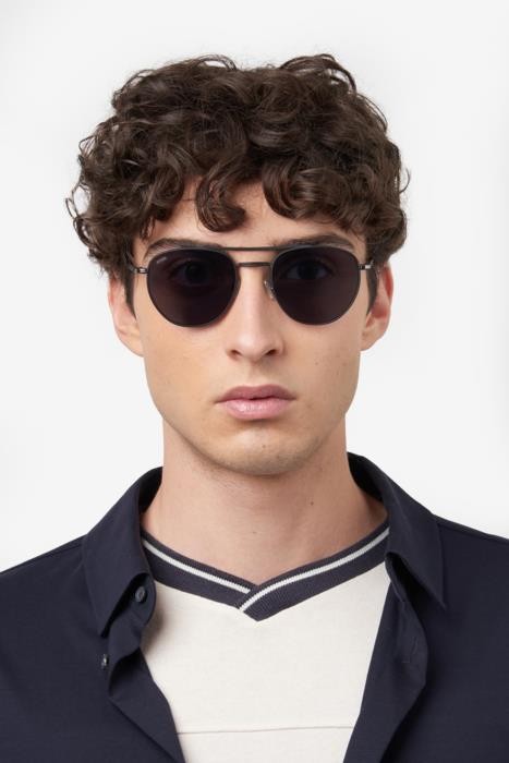 Sonnenbrillen Hugo Boss 1631/S 206808 (003 IR) farbe matte black form aviator gläser grey