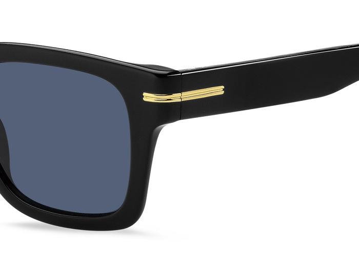 Occhiali da sole Hugo Boss 1625/S 206809 (807 KU) colore black forma rettangolare lenti blue