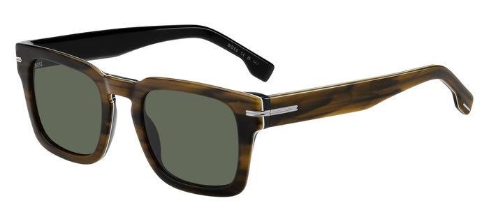 Occhiali da sole Hugo Boss 1625/S 206809 (8AS QT) colore striped brown black forma rettangolare lenti green