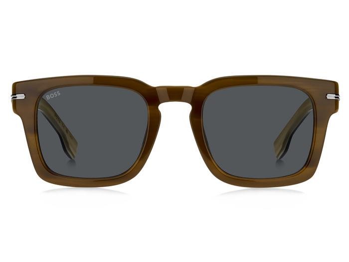 Sonnenbrillen Hugo Boss 1625/S 206809 (QGX IR) farbe beige striped white form rechteckig gläser grey