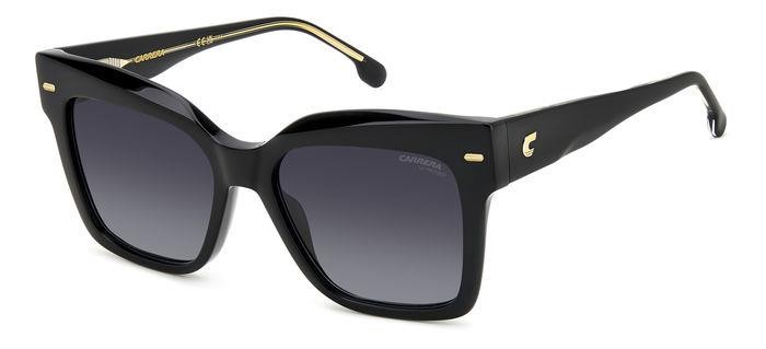 Sonnenbrillen Carrera 3037/S 206822 (807 9O) farbe black form schmetterling gläser dark grey shaded