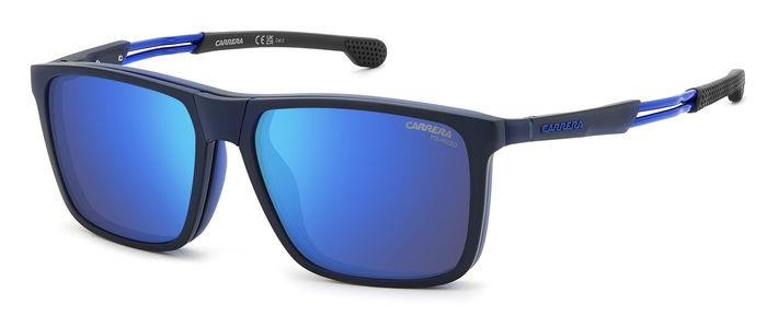 Brillen Carrera Ca 4020/CS 206831 (FLL 5X) farbe matte blue form rechteckig gläser blue mirror polarized