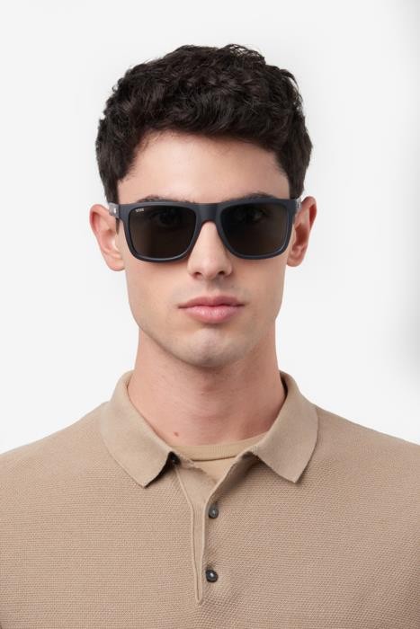 Occhiali da sole Hugo Boss 1647/S 206834 (003 T4) colore matte black forma quadrato lenti silver mirror