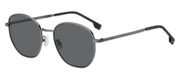 Occhiali da sole Hugo Boss 1671/F 206838 (KJ1 M9) colore dark ruthenium forma pantos lenti grey polarized