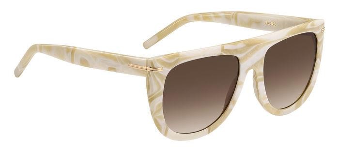 Sonnenbrillen Hugo Boss 1655/S 206843 (EPC HA) farbe pearled beige white form quadratisch gläser brown shaded