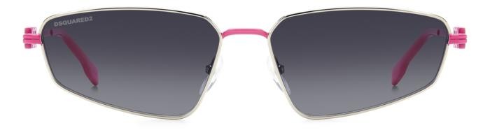 Sonnenbrillen Dsquared2 Icon 0015/S 206877 (3YZ 9O) farbe palladium pink form navigator gläser dark grey shaded