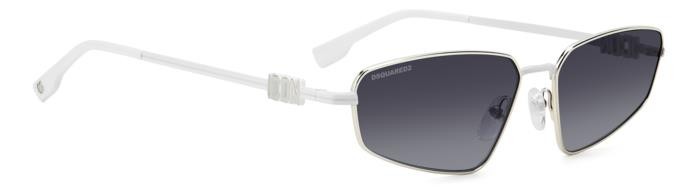 Sonnenbrillen Dsquared2 Icon 0015/S 206877 (85L 9O) farbe palladium white form navigator gläser dark grey shaded