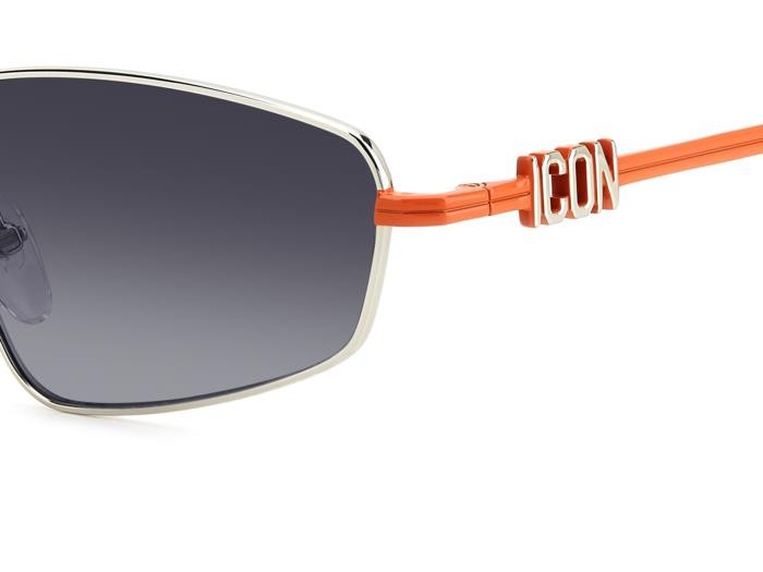 Sonnenbrillen Dsquared2 Icon 0015/S 206877 (G2I 9O) farbe palladium orange form navigator gläser dark grey shaded